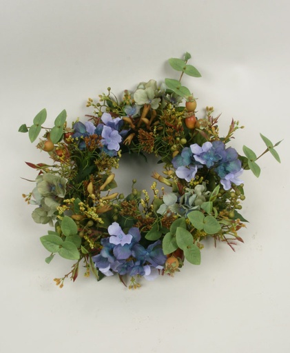 mixed hydrangea wreath