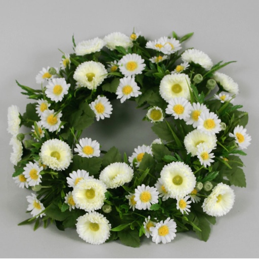 mixed bellis daisy wreath