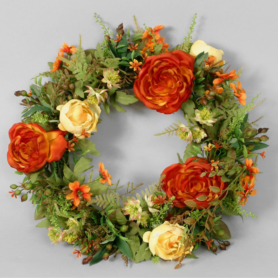 cabbage rose wreath 