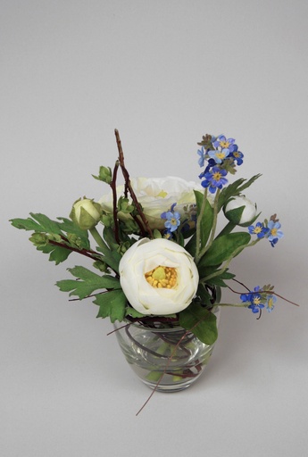 forget-me-not arrangement in water 