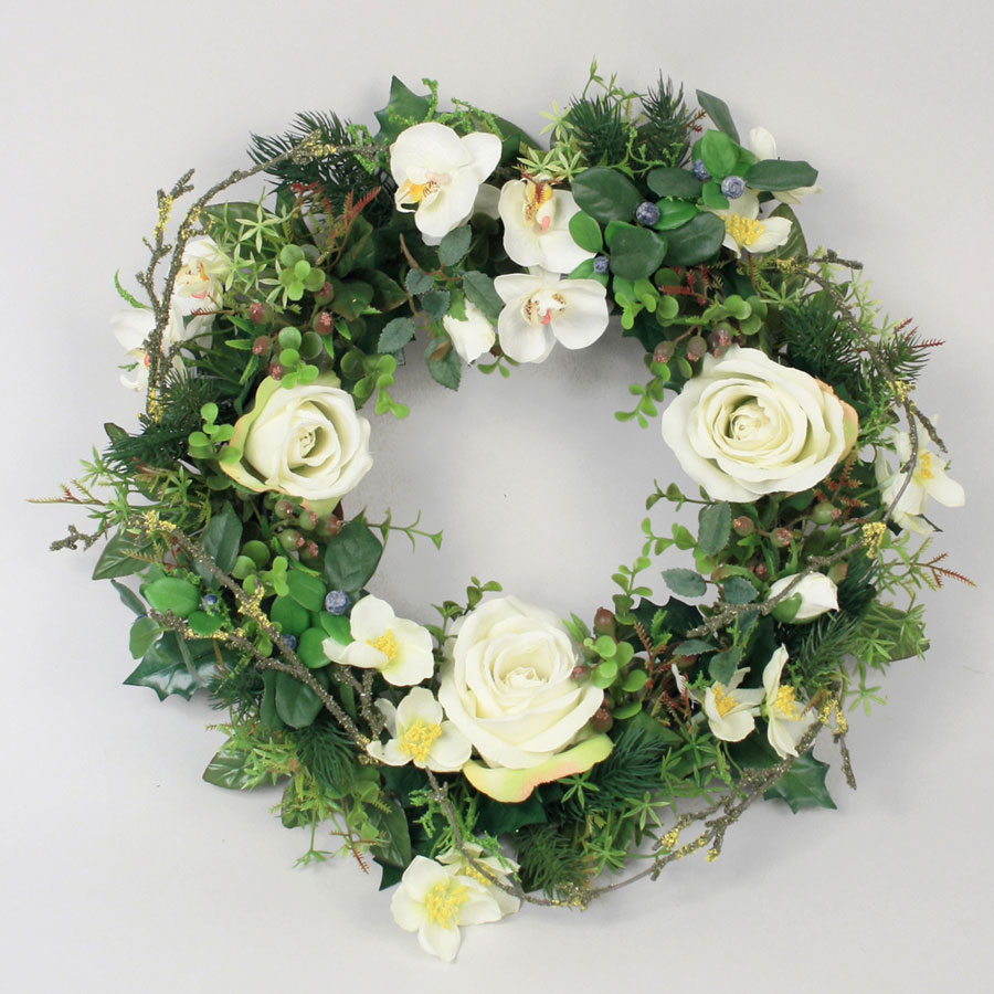 mixed flower wreath 