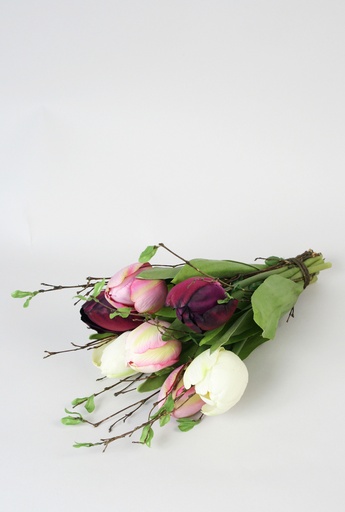 [7086] tulip bundle purple pink cream 