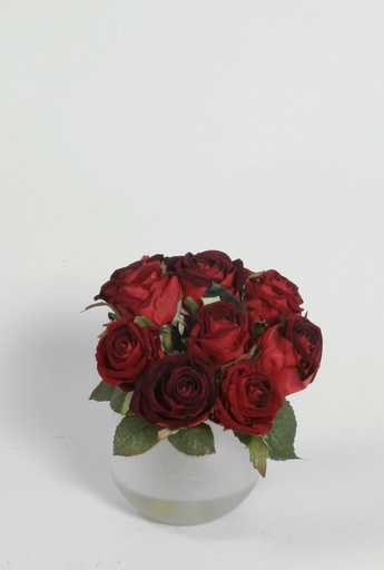 [6926] rose arrangement in water red 