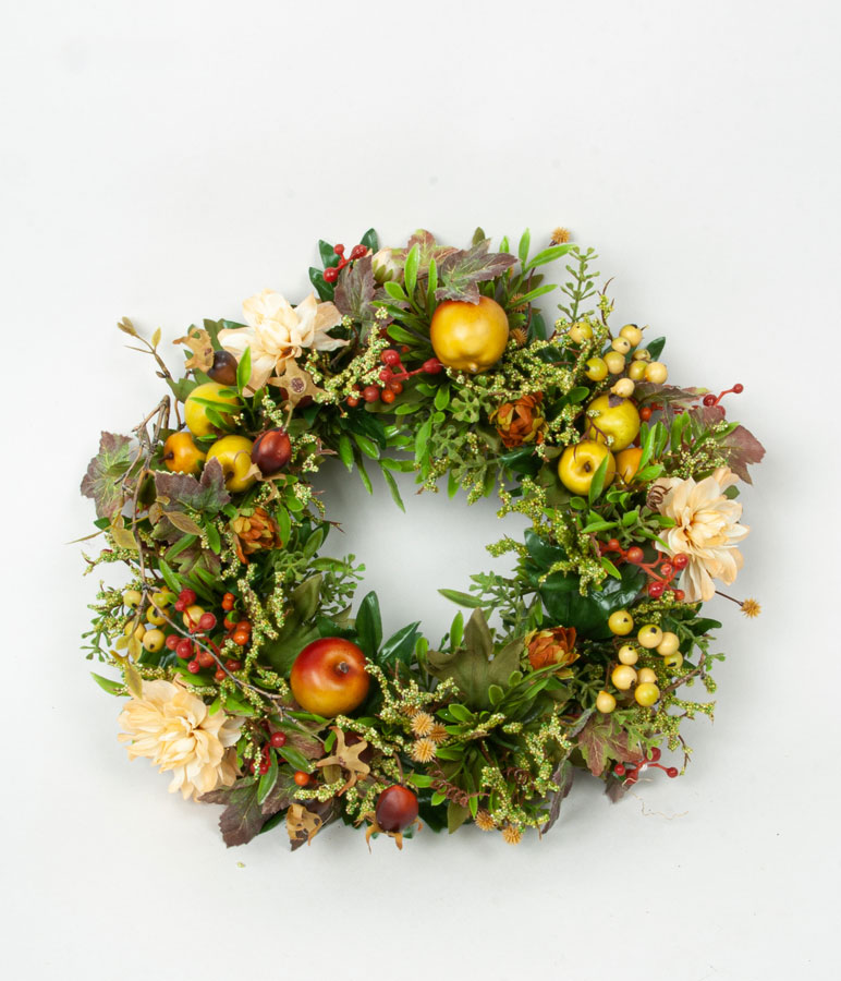 dahlia apple wreath 
