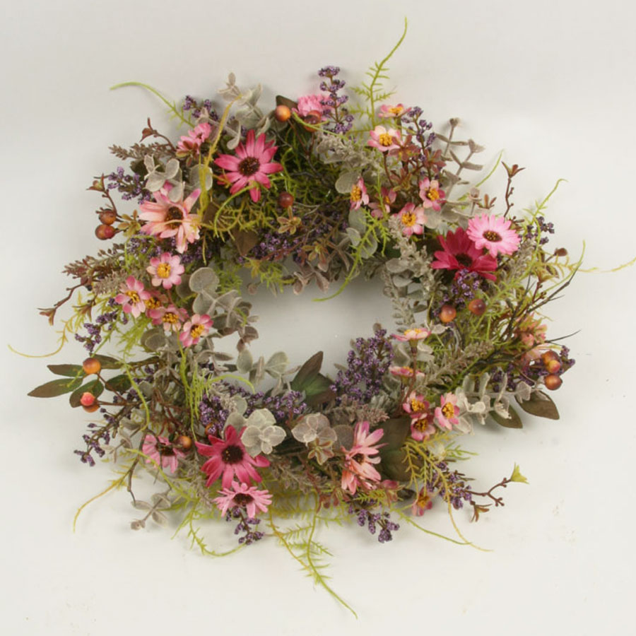 mixed daisy wreath 