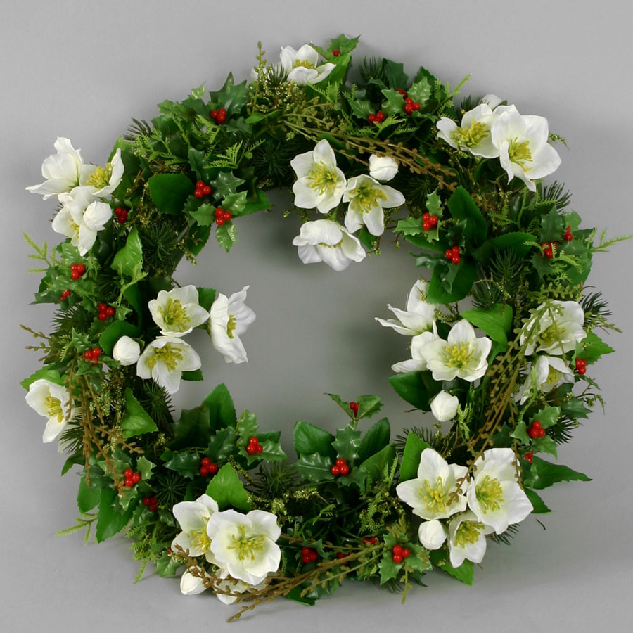 christmas rose wreath