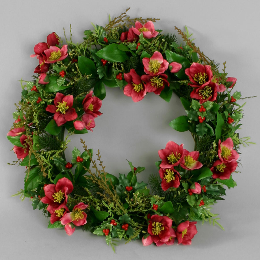 christmas rose wreath