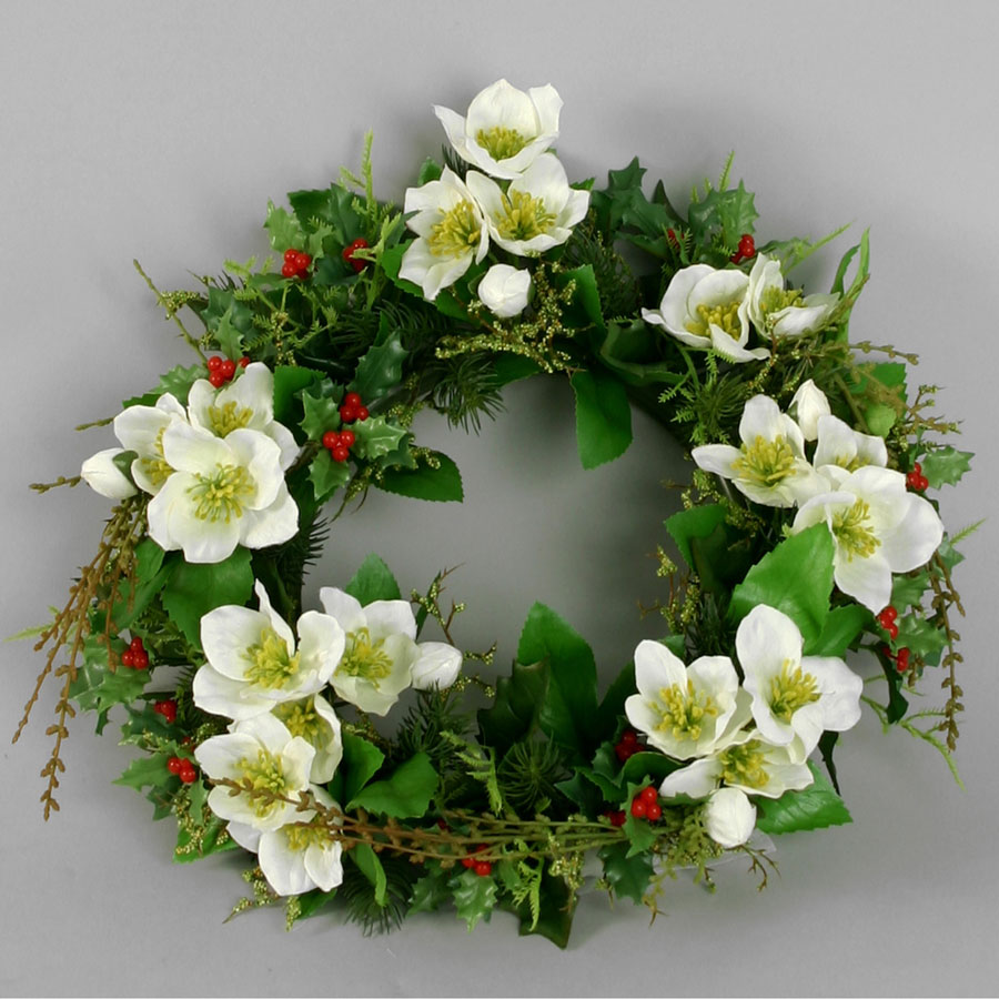 christmas rose wreath