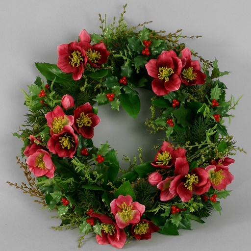 christmas rose wreath