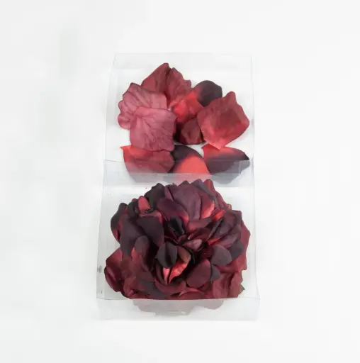 [595a-3] Rose and Rose petals burgundy
