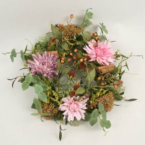 Mixed Dahlia Wreath